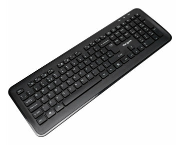 Targus AKM610UK, Full-size (100%), Wireless, RF Wireless, QWERTY, Black, Mouse included