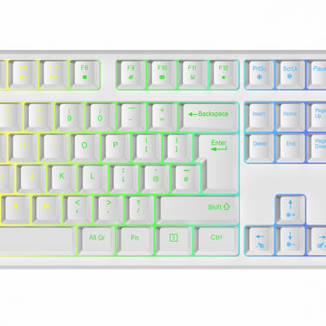 VIDA REBEL 2IN1 WHITE USB DESK KIT, Wired, USB, Membrane, QWERTY, RGB LED, White