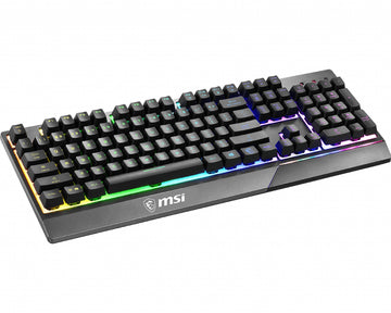 MSI VIGOR GK30 RGB MEMchanical Gaming Keyboard ' UK Layout, MECH. Membrane switches, 6-Zone RGB Lighting, RGB Mystic Light, water repellent keyboard design', Wired, USB, Mechanical, QWERTY, RGB LED, Black