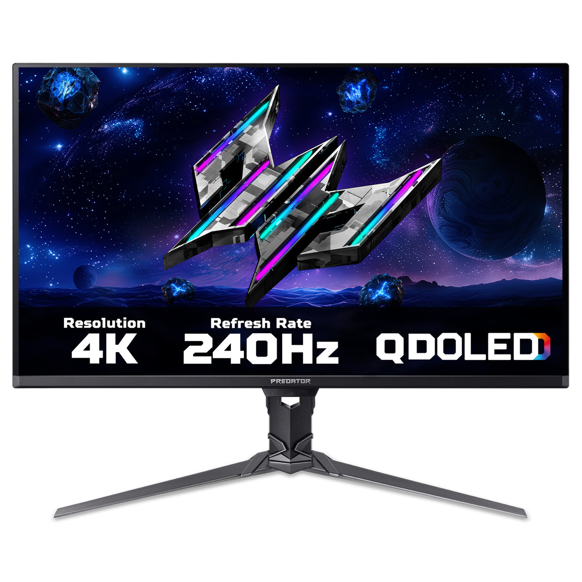 Acer X Predator X32X5 - 31.5", Ultra HD (3840x2160), QD-OLED, 240Hz, 0.01ms (PRT), 0.03ms (GTG), HDR500 TrueBlack, FreeSync Premium Pro, Gaming Monitor, 80 cm (31.5"), 3840 x 2160 pixels, 4K Ultra HD, QD-OLED, 0.03 ms, Black