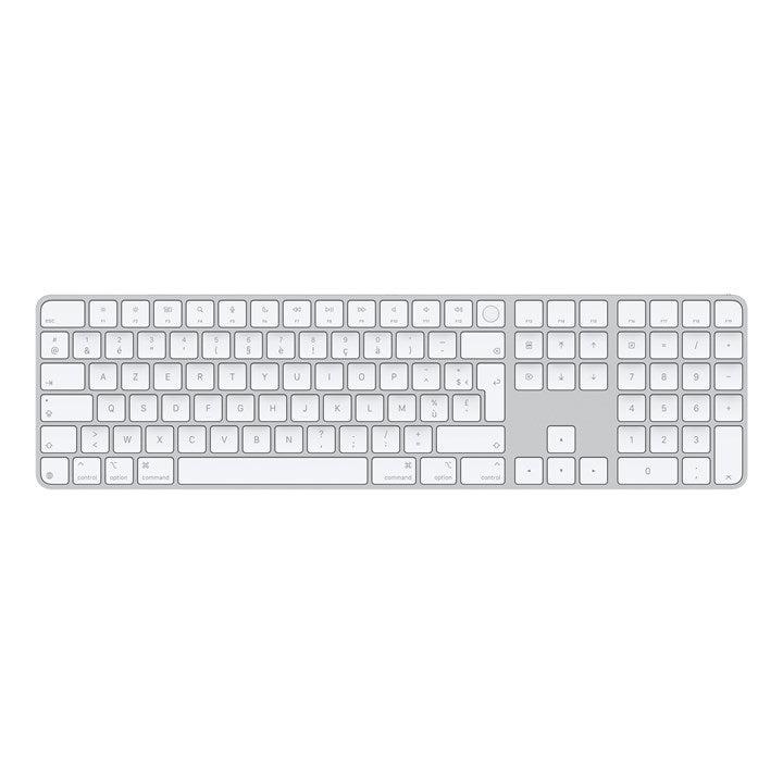 Apple Magic, Full-size (100%), Wired & Wireless, USB + Bluetooth, AZERTY, White