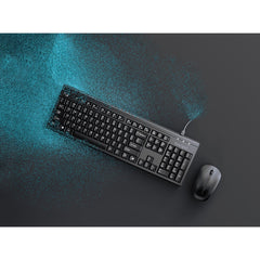 Kensington KM270 EQ Rechargeable Desktop Set – Wireless, Full-size (100%), Wireless, RF Wireless + Bluetooth, Black