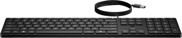 HP Wired Desktop 320K Keyboard, Full-size (100%), Wired, USB, Membrane, Black