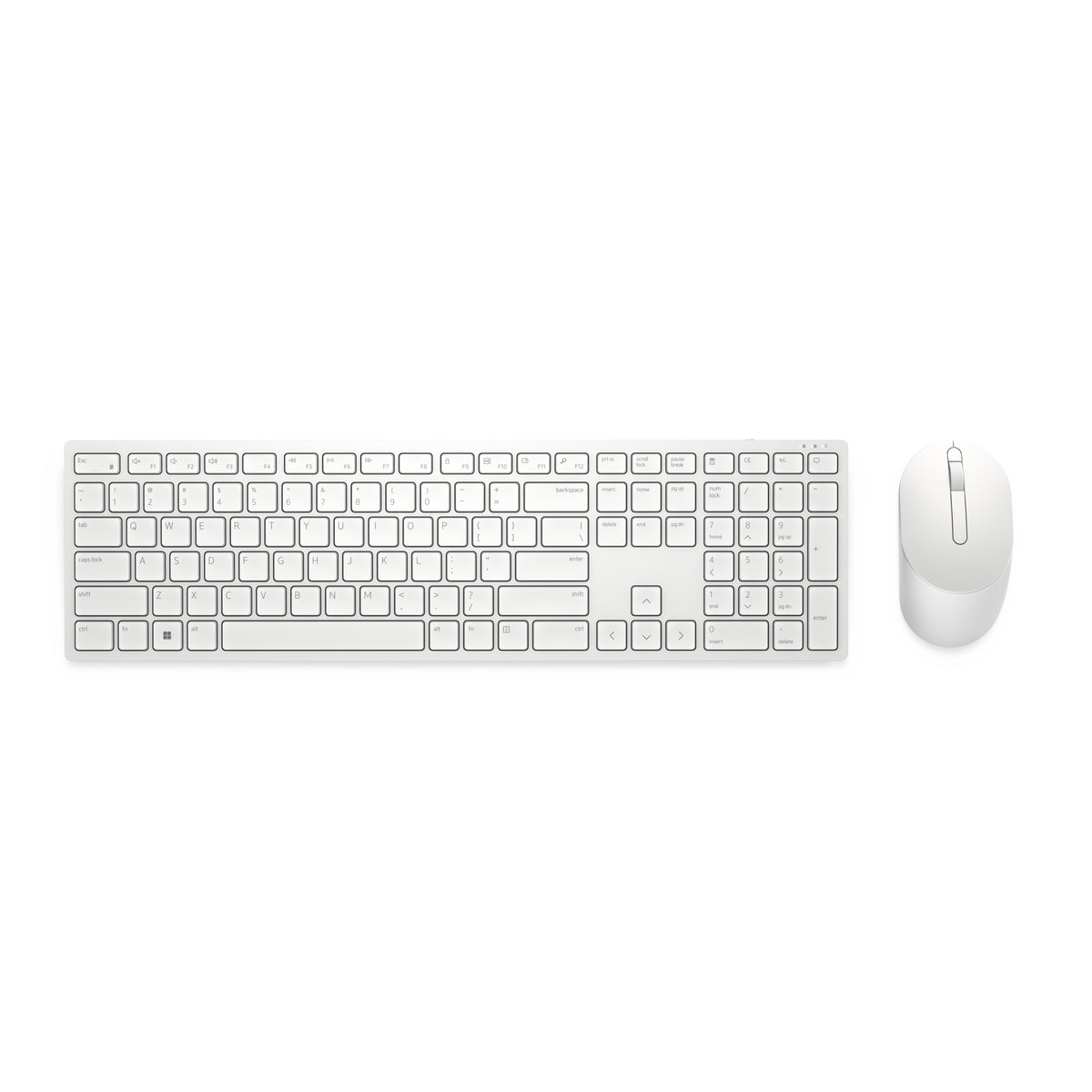 DELL Pro Keyboard and Mouse - KM5221W - US International (QWERTY) - White, Wireless, RF Wireless, Plunger key switch, QWERTY, White, Mouse included