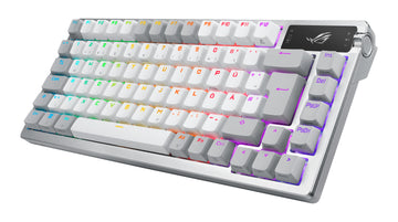 ASUS ROG Azoth, 75%, Wired & Wireless, USB + RF Wireless + Bluetooth, Mechanical, RGB LED, White