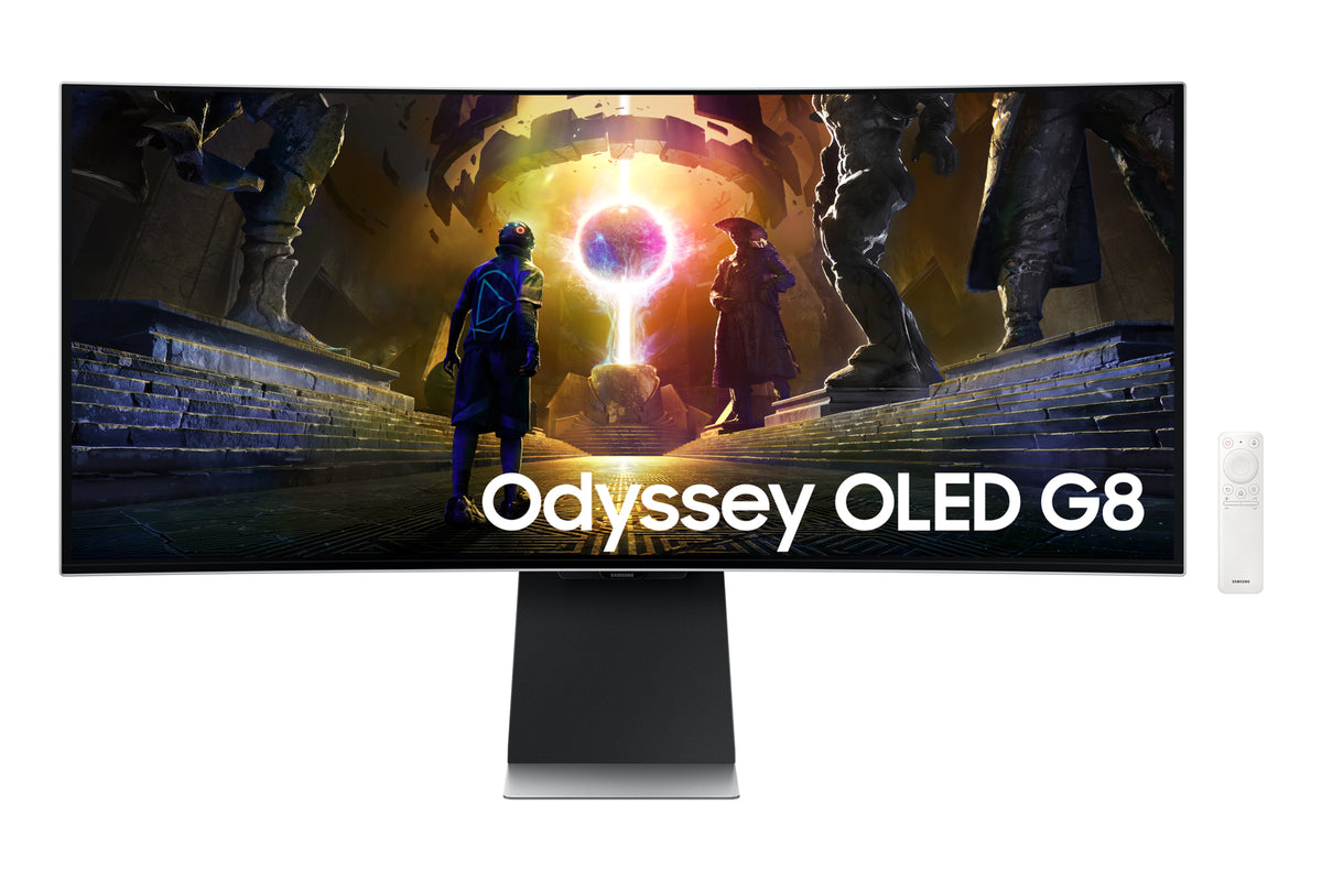 Samsung 34" Odyssey OLED G8 G85SD Ultra UWQHD 175Hz Gaming Monitor, 86.4 cm (34"), 3440 x 1440 pixels, UltraWide Quad HD, OLED, 0.03 ms, Silver