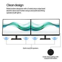 HP Series 3 Pro 21.5 inch FHD Monitor 322ph, 54.6 cm (21.5"), 1920 x 1080 pixels, Full HD, LCD, 5 ms, Black