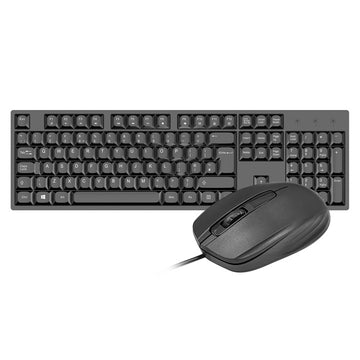 VIDA OFFICE 2IN1 USB KEYBOARD KIT, Wired, USB, Membrane, QWERTY, Black, Mouse included