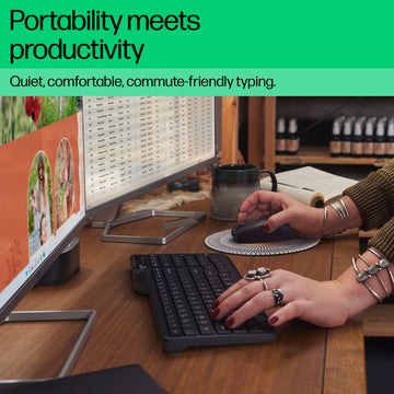 HP 475 Dual-Mode Wireless Keyboard, Full-size (100%), Wireless, RF Wireless + Bluetooth, Plunger key switch, Black