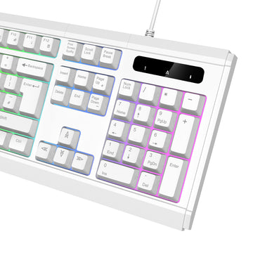 VIDA GAMER WHT 4IN1 USB KB MS HS KIT, Wired, USB, Membrane, QWERTY, RGB LED, White