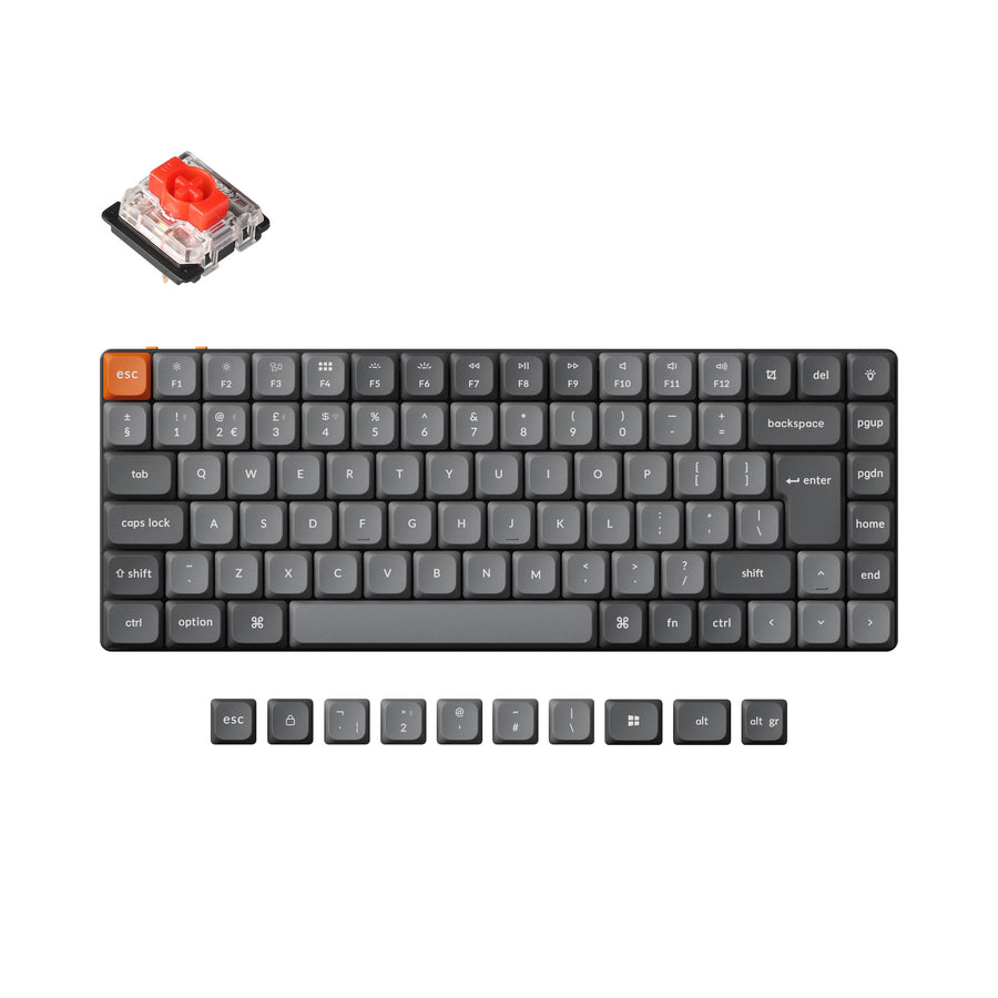 Keychron K3 Max, Wired & Wireless, USB + RF Wireless + Bluetooth, Mechanical, QWERTY, RGB LED, Grey