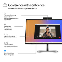 HP Series 5 Pro 23.8 inch FHD USB-C Conferencing Monitor - 524pm, 60.5 cm (23.8"), 1920 x 1080 pixels, Full HD, LCD, 5 ms, Black