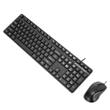 Targus BUS0423UK, Full-size (100%), Wired, USB, QWERTY, Black, Mouse included
