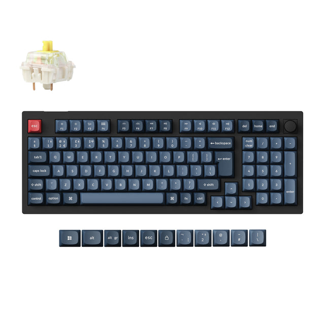 Keychron V5 Max, Wired & Wireless, USB + RF Wireless + Bluetooth, Mechanical, QWERTY, RGB LED, Black, Grey