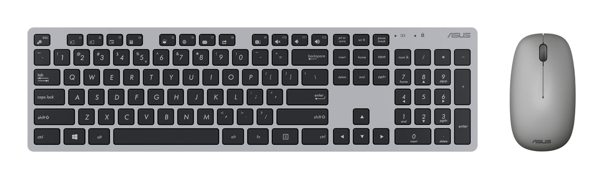 ASUS W5000, Wireless, RF Wireless, Membrane, QWERTY, Grey, Mouse included