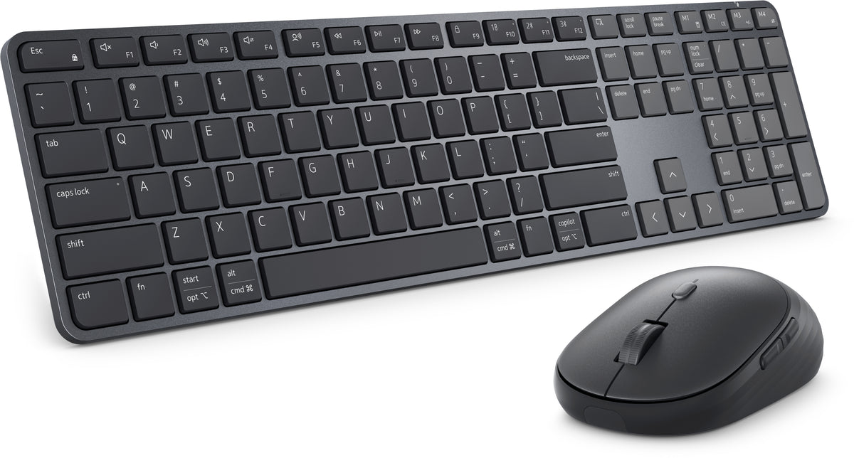 DELL Pro 7 Slim KM726, Wireless, RF Wireless + Bluetooth, Scissor key switch, QWERTY, Black, Mouse included
