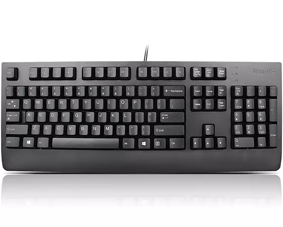 Lenovo Preferred Pro II, Full-size (100%), Wired, USB, AZERTY, Black