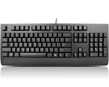 Lenovo Preferred Pro II, Full-size (100%), Wired, USB, AZERTY, Black