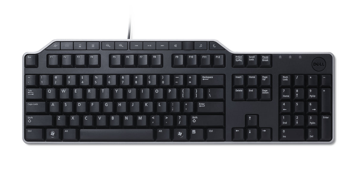 DELL KB522, Full-size (100%), Wired, USB, Plunger key switch, QWERTY, Black