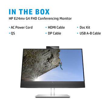 HP E24mv G4, 60.5 cm (23.8"), 1920 x 1080 pixels, Full HD, 5 ms, Black, Silver