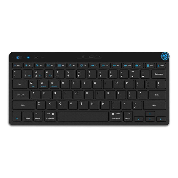 JLab GO, Wireless, Bluetooth, Scissor key switch, QWERTY, Black
