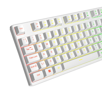 VIDA REBEL 2IN1 WHITE USB DESK KIT, Wired, USB, Membrane, QWERTY, RGB LED, White