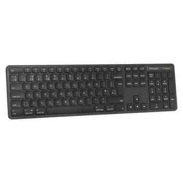 Targus EcoSmart AKB873UK, Full-size (100%), Wireless, RF Wireless + Bluetooth, QWERTY, Black