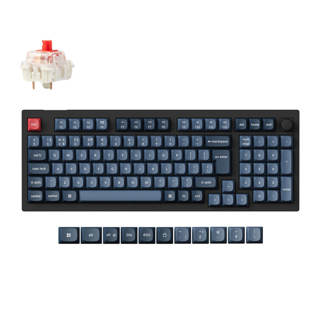 Keychron V5 Max, Wired & Wireless, USB + RF Wireless + Bluetooth, Mechanical, QWERTY, RGB LED, Black, Grey