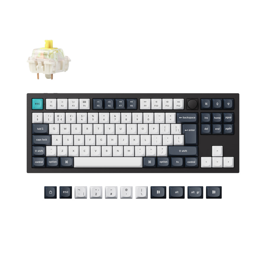 Keychron Q3 Max, Wired & Wireless, USB + RF Wireless + Bluetooth, Mechanical, QWERTY, RGB LED, Black, White