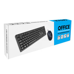 VIDA OFFICE 2IN1 USB KEYBOARD KIT, Wired, USB, Membrane, QWERTY, Black, Mouse included