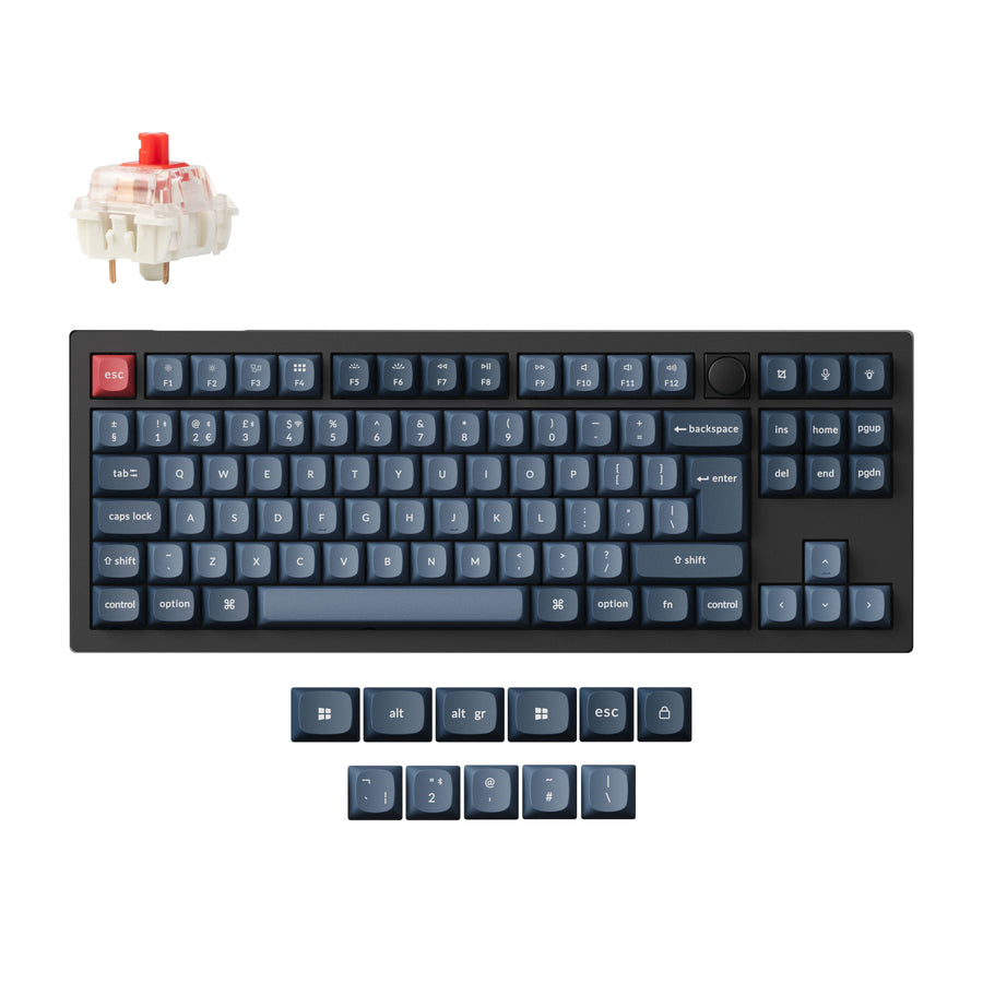 Keychron V3 Max, Wired & Wireless, USB + RF Wireless + Bluetooth, Mechanical, QWERTY, RGB LED, Black, Grey