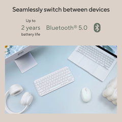 ASUS Marshmallow Keyboard KW100, 75%, Wireless, Bluetooth, Scissor key switch, White