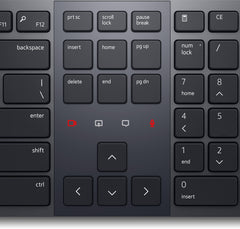 DELL Pro Premium Collaboration Keyboard - KB900 - US International (QWERTY), Full-size (100%), Wireless, RF Wireless + Bluetooth, Scissor key switch, QWERTY, Graphite