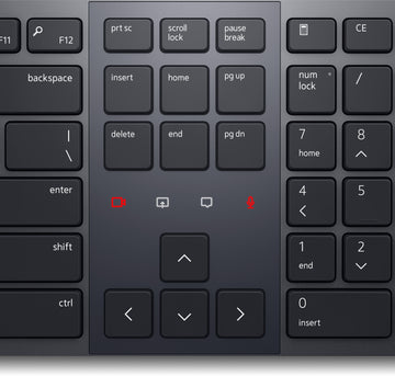 DELL Pro Premium Collaboration Keyboard - KB900 - US International (QWERTY), Full-size (100%), Wireless, RF Wireless + Bluetooth, Scissor key switch, QWERTY, Graphite