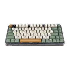 ASUS Jelly75 KD201, 75%, Wired & Wireless, USB + RF Wireless + Bluetooth, Mechanical, Green, Beige, Orange