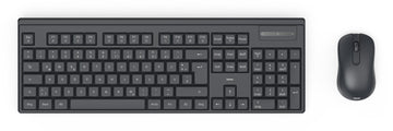Hama WKM-100, Wireless, RF Wireless, Membrane, QWERTY, Black, Mouse included