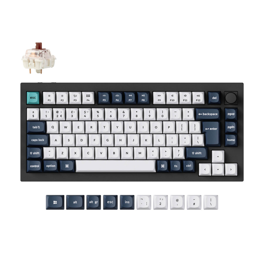 Keychron Q1 Max, Wired & Wireless, USB + RF Wireless + Bluetooth, Mechanical, QWERTY, RGB LED, Black