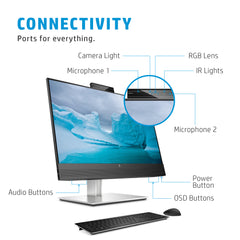 HP E24mv G4, 60.5 cm (23.8"), 1920 x 1080 pixels, Full HD, 5 ms, Black, Silver