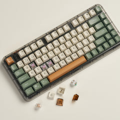 ASUS Jelly75 KD201, 75%, Wired & Wireless, USB + RF Wireless + Bluetooth, Mechanical, Green, Beige, Orange
