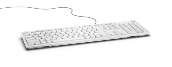 DELL Wired Keyboard - KB216 - UK (QWERTY) - White, Full-size (100%), Wired, USB, Plunger key switch, QWERTY, White