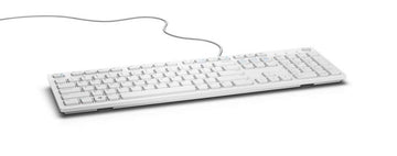 DELL Wired Keyboard - KB216 - UK (QWERTY) - White, Full-size (100%), Wired, USB, Plunger key switch, QWERTY, White