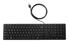 HP Wired Desktop 320K Keyboard, Full-size (100%), USB, Black