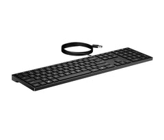 HP Wired Desktop 320K Keyboard, Full-size (100%), Wired, USB, Membrane, Black