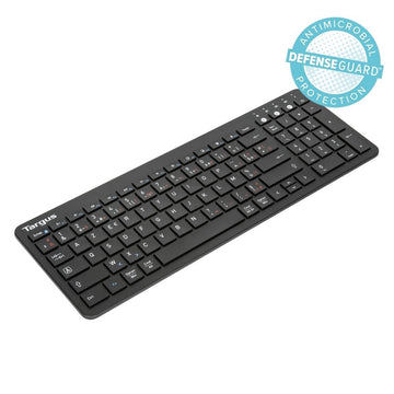 Targus AKB863BE, Full-size (100%), Wireless, Bluetooth, Membrane, AZERTY, Black