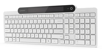 Lenovo 800, Full-size (100%), Wireless, Bluetooth, Plunger key switch, White