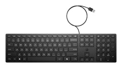 HP Wired Desktop 320K Keyboard, Full-size (100%), USB, Black