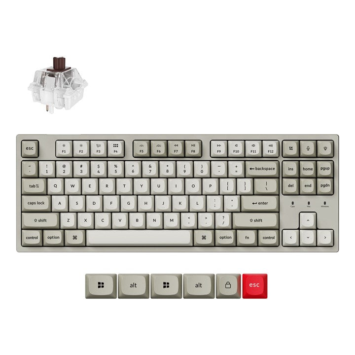 Keychron C1 Pro 8K, Wired, USB, Mechanical, QWERTY, RGB LED, Beige