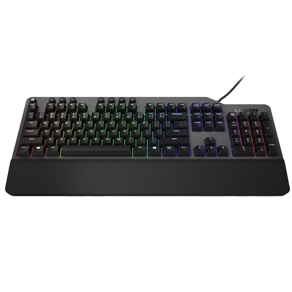 Lenovo Legion K500, Full-size (100%), USB, Mechanical, QWERTY, Black, Grey