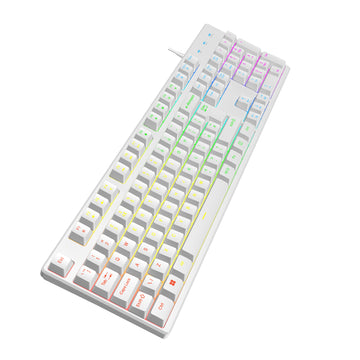 VIDA REBEL 2IN1 WHITE USB DESK KIT, Wired, USB, Membrane, QWERTY, RGB LED, White