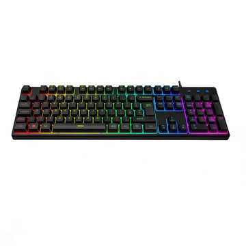 VIDA REBEL 2IN1 BLACK USB DESK KIT, Wired, USB, Membrane, QWERTY, RGB LED, Black